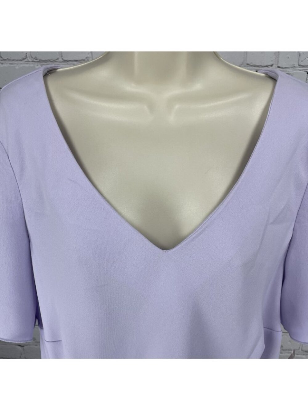 NWD Dressbarn Purple Embroidered Floral Flutter Short Sleeve Blouse Top Size 16W - Picture 12 of 16